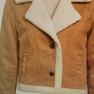 Kids Tan Shearling Jacket